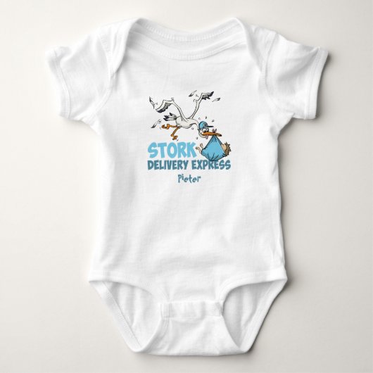 Stork Delivery – Gepersonaliseerde baby romper  (Voorkant)