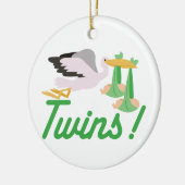 Stork die Twins levert Keramisch Ornament (Links)