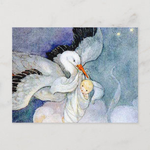 Stork en Baby Briefkaart