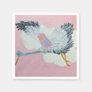 Stork en Baby Girl Cocktail servetten