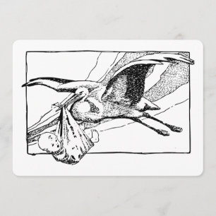 Stork en Baby Uitnodiging