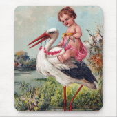 Stork en Baby vanaf 1909 Muismat (Voorkant)
