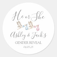 Stork Gender Reveal Stickers, Stork gunst tag,