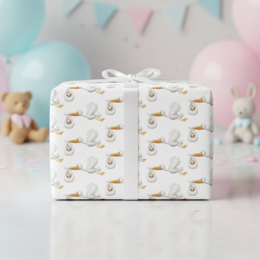 Stork Gift Wrap voor Precious Arrivals! Inpakpapier Vel