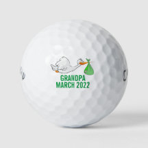 Stork Grandpa/oom Baby Announcement Golf Balls