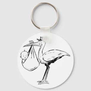 Stork Holding A Baby Sleutelhanger