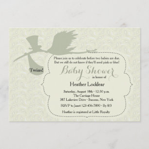 Stork is onderweg Baby shower-uitnodiging Kaart