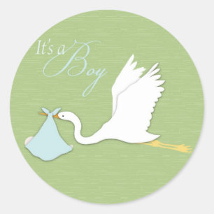 Stork Levert Boy Sticker