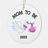 Stork mam om te worden keramisch ornament (Links)
