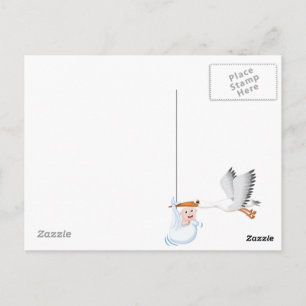 Stork met nieuw geboren Baby Briefkaart