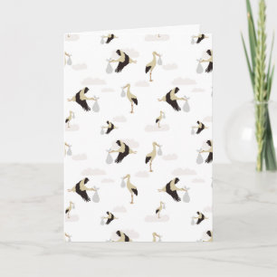 Stork Pasgeboren Baby Boy Meisje Patroon Kaart