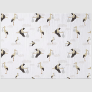 Stork Pasgeboren Baby Boy Meisje Patroon Tissuepapier