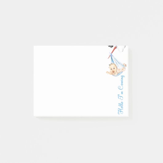 Stork Porte Un Bébé Funny Post-it® Notes (Devant)