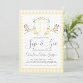 Stork Sip et voir Baby shower Invitation (Debout devant)