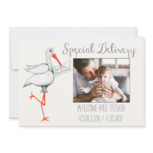 Stork Special Delivery Baby Aankondiging