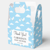 Stork Special Delivery Baby shower Blue Clouds Bedankdoosjes (Geopend)