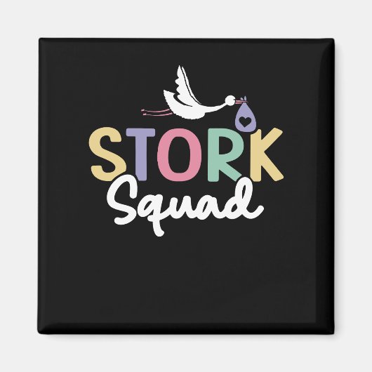Stork Squad Rainbow Magneet (Voorkant)
