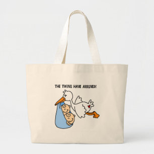 Stork Twin Arrival Grote Tote Bag