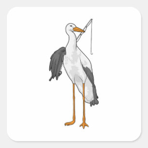 Stork Vist Fisher Gevist rod Vierkante Sticker