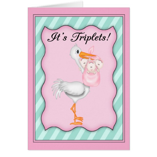 Stork with Girl Triplets (Devant)