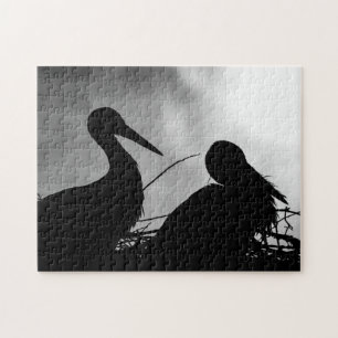 Storks Silhouette, Jigzaag Puzzle Legpuzzel