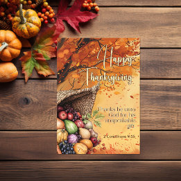Storm 2 Korintiërs 9:15 Gelukkig Thanksgiving Kaart