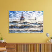 Storm bij de vuurtoren van St Joseph Canvas Afdruk (Insitu (Woonkamer))