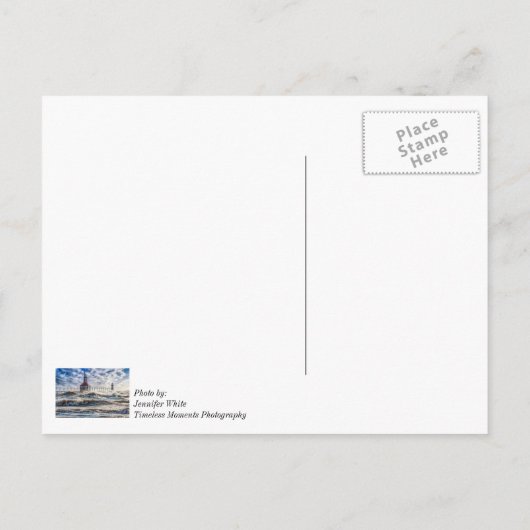 Storm bij St Joseph vuurtoren Beterschap Wenskaart Briefkaart (Achterkant)