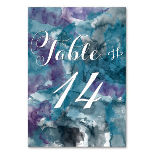 STORM BLUE WATERCOLOR HIBISCUS MARIAGE CARTES DE T
