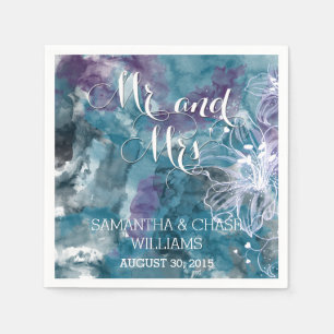 STORM BLUE WATERVERF HIBISCUS WEDING SERVET