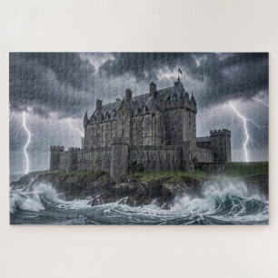 Storm Boven Kasteel Legpuzzel