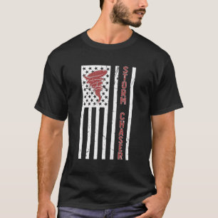 Storm Chaser Amerikaanse vlag Storm Chasing Tornad T-shirt