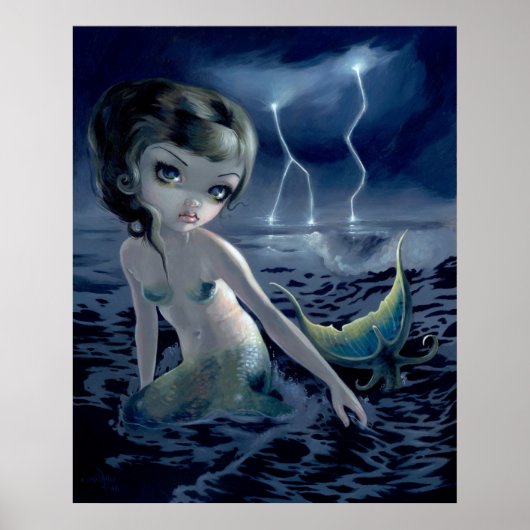 Storm Chaser ART PRINT mermaid gothic fantasy (Voorkant)