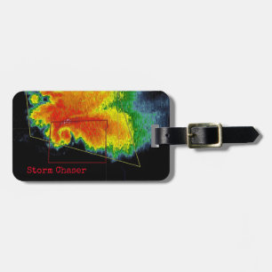 Storm Chaser Hook Echo Radar Afbeelding Bagagelabel