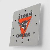 Storm Chaser Tornado en Rode driehoek Vierkante Klok (Hoek)