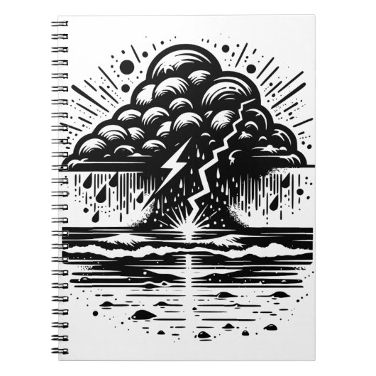 Storm Cloud and Lightning Art Notebook Notitieboek (Voorkant)