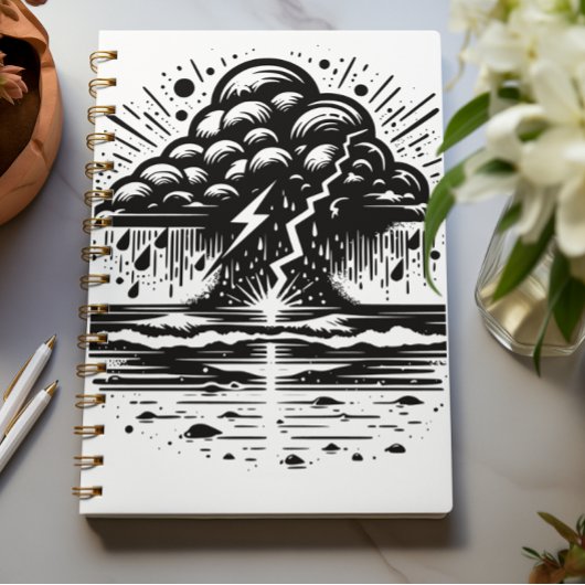 Storm Cloud and Lightning Art Notebook Notitieboek