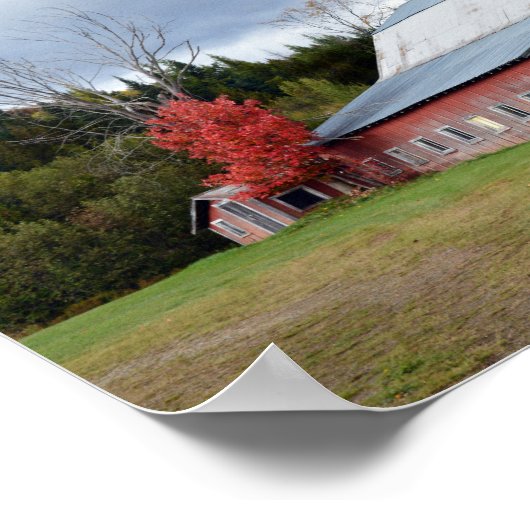 Storm Clouds over Vermont Barn Poster (Hoek)