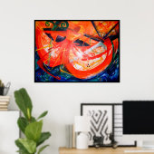 Storm danser - Haïtiaanse kunst - Zwarte kunst Poster (Thuiskantoor)