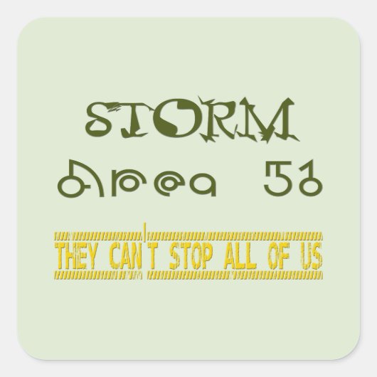 Storm Gebied 51 Vierkante Sticker (Voorkant)