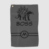 Storm Grey Stegosaurus Spiked Dinosaur Golfhanddoek (Voorkant)