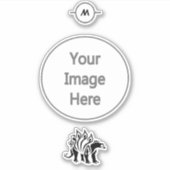 Storm Grey Stegosaurus Spiked Dinosaur Sticker (Voorkant)