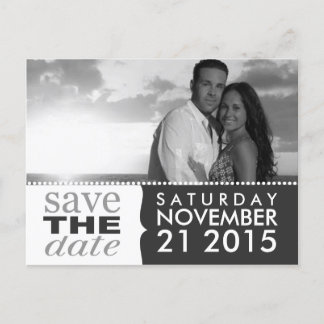 Storm Grey Sweet Beginnings Save the Date Foto Aankondigingskaart