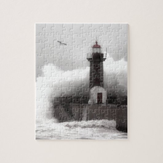 Storm in de vuurtoren legpuzzel (Verticaal)