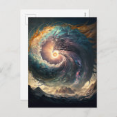 Storm in kleur op Zee - KunstBriefkaart Feestdagenkaart (Voorkant / Achterkant)