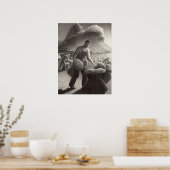 Storm naderen door Grant Wood Poster (Keuken)