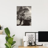 Storm naderen door Grant Wood Poster (Thuiskantoor)