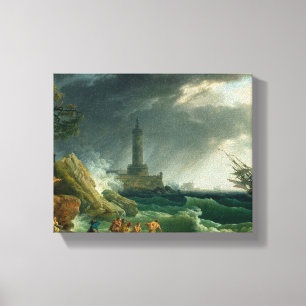 Storm op een mediterrane kust Canvas Print