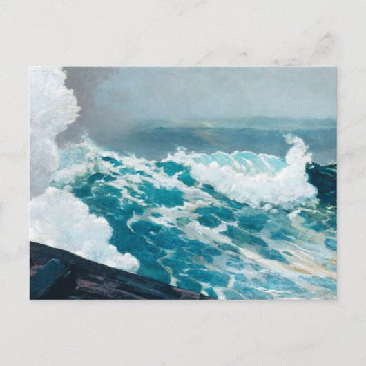 Storm op het schilderen van het zee briefkaart (Voorkant)