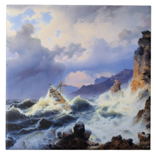 Storm op Zee voor de Noorse Kust Tegeltje